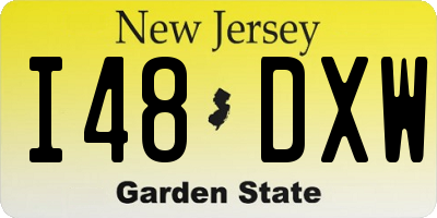 NJ license plate I48DXW