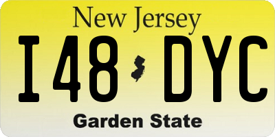 NJ license plate I48DYC
