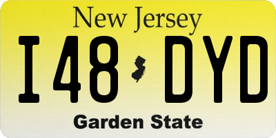 NJ license plate I48DYD