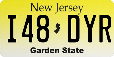 NJ license plate I48DYR