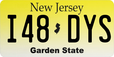 NJ license plate I48DYS
