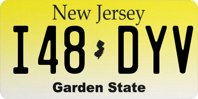 NJ license plate I48DYV