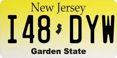 NJ license plate I48DYW