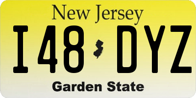 NJ license plate I48DYZ
