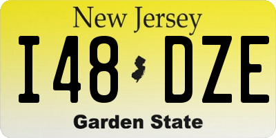 NJ license plate I48DZE