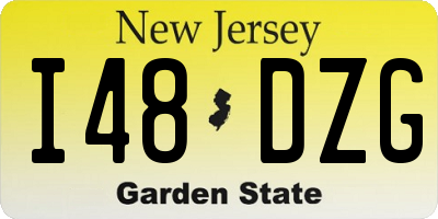 NJ license plate I48DZG