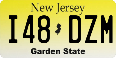 NJ license plate I48DZM