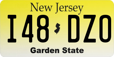 NJ license plate I48DZO