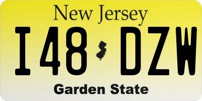 NJ license plate I48DZW