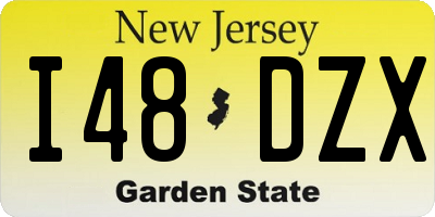 NJ license plate I48DZX
