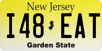 NJ license plate I48EAT