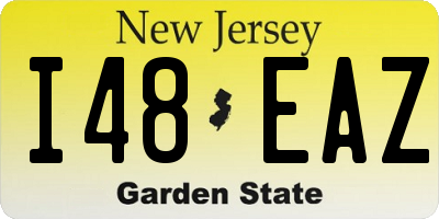 NJ license plate I48EAZ