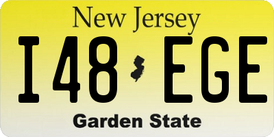 NJ license plate I48EGE