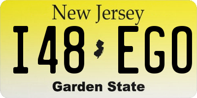 NJ license plate I48EGO