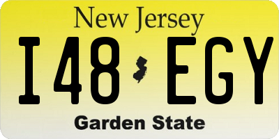 NJ license plate I48EGY