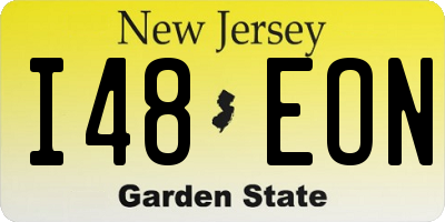 NJ license plate I48EON