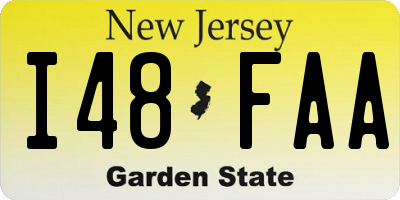 NJ license plate I48FAA