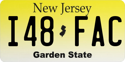 NJ license plate I48FAC