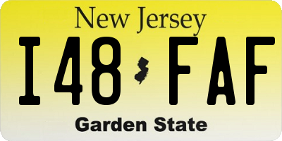 NJ license plate I48FAF
