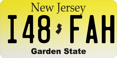 NJ license plate I48FAH