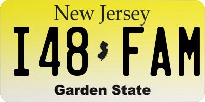 NJ license plate I48FAM
