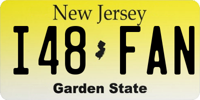 NJ license plate I48FAN