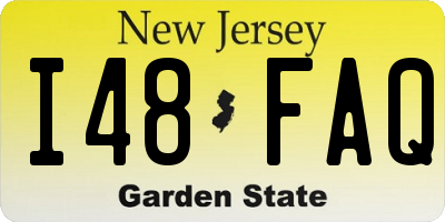 NJ license plate I48FAQ