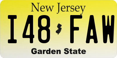 NJ license plate I48FAW