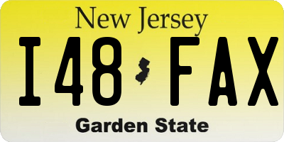 NJ license plate I48FAX