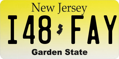 NJ license plate I48FAY