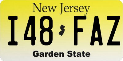 NJ license plate I48FAZ