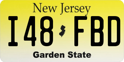 NJ license plate I48FBD