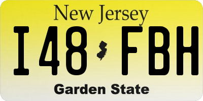 NJ license plate I48FBH