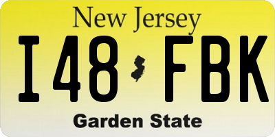 NJ license plate I48FBK