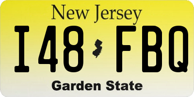NJ license plate I48FBQ