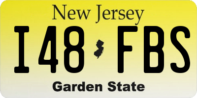 NJ license plate I48FBS
