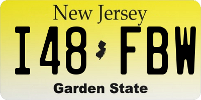 NJ license plate I48FBW