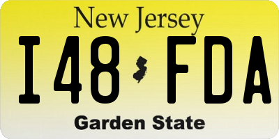NJ license plate I48FDA