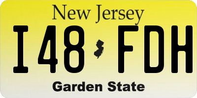NJ license plate I48FDH