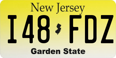 NJ license plate I48FDZ