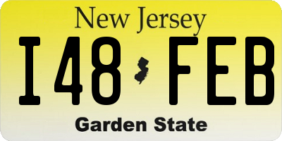 NJ license plate I48FEB