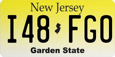 NJ license plate I48FGO