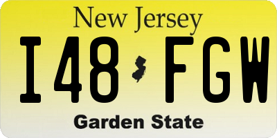 NJ license plate I48FGW