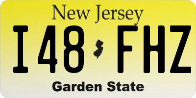 NJ license plate I48FHZ