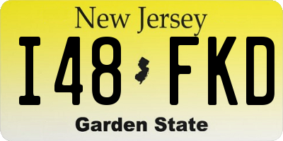 NJ license plate I48FKD