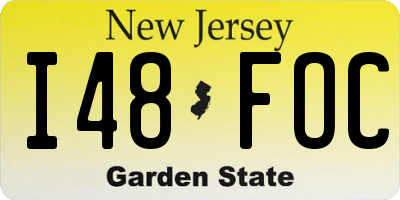 NJ license plate I48FOC