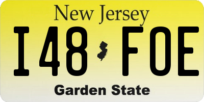 NJ license plate I48FOE
