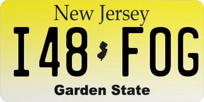 NJ license plate I48FOG