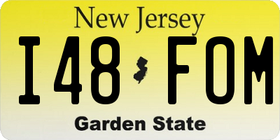 NJ license plate I48FOM