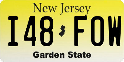 NJ license plate I48FOW